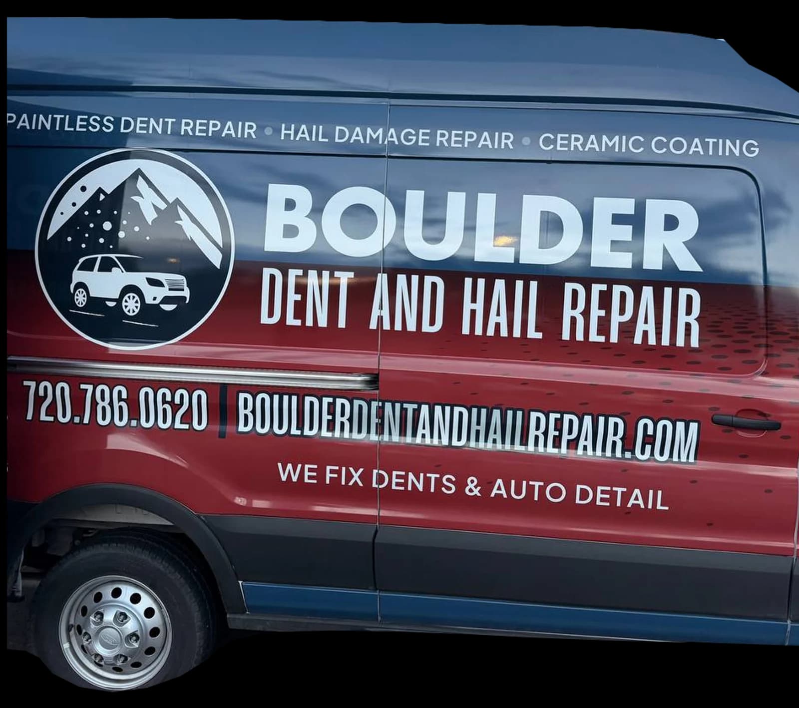 Jason's wrapped Boulder Dent and Hail Repair van